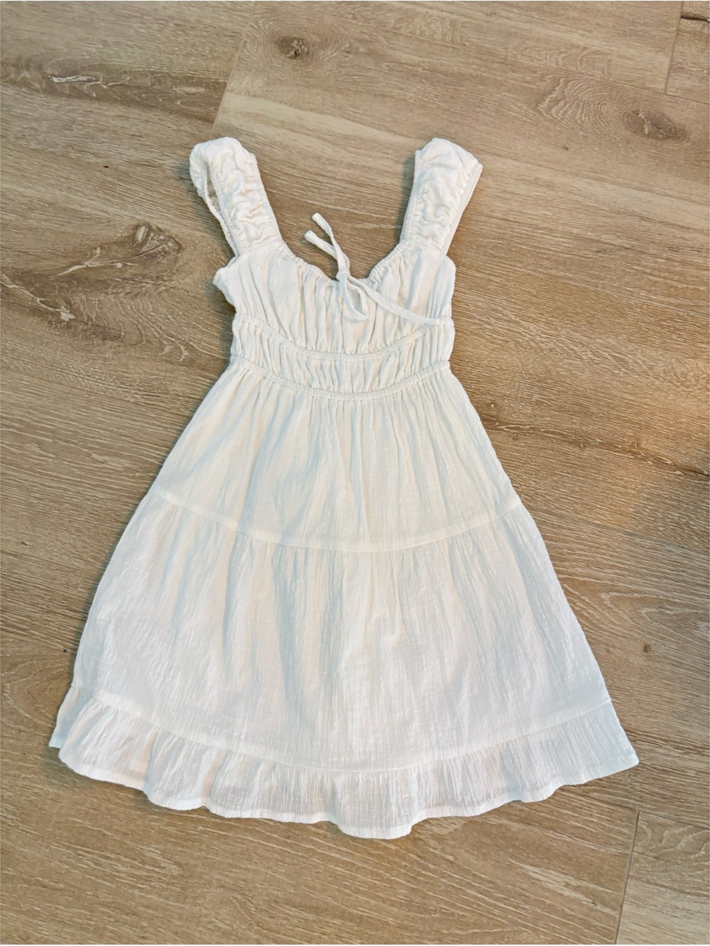 Like new: Moolala White Cotton Ruffle-Trim dress sz 10